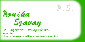 monika szavay business card